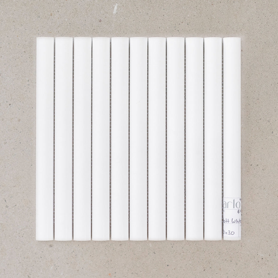 White Ceramic Flute Tile