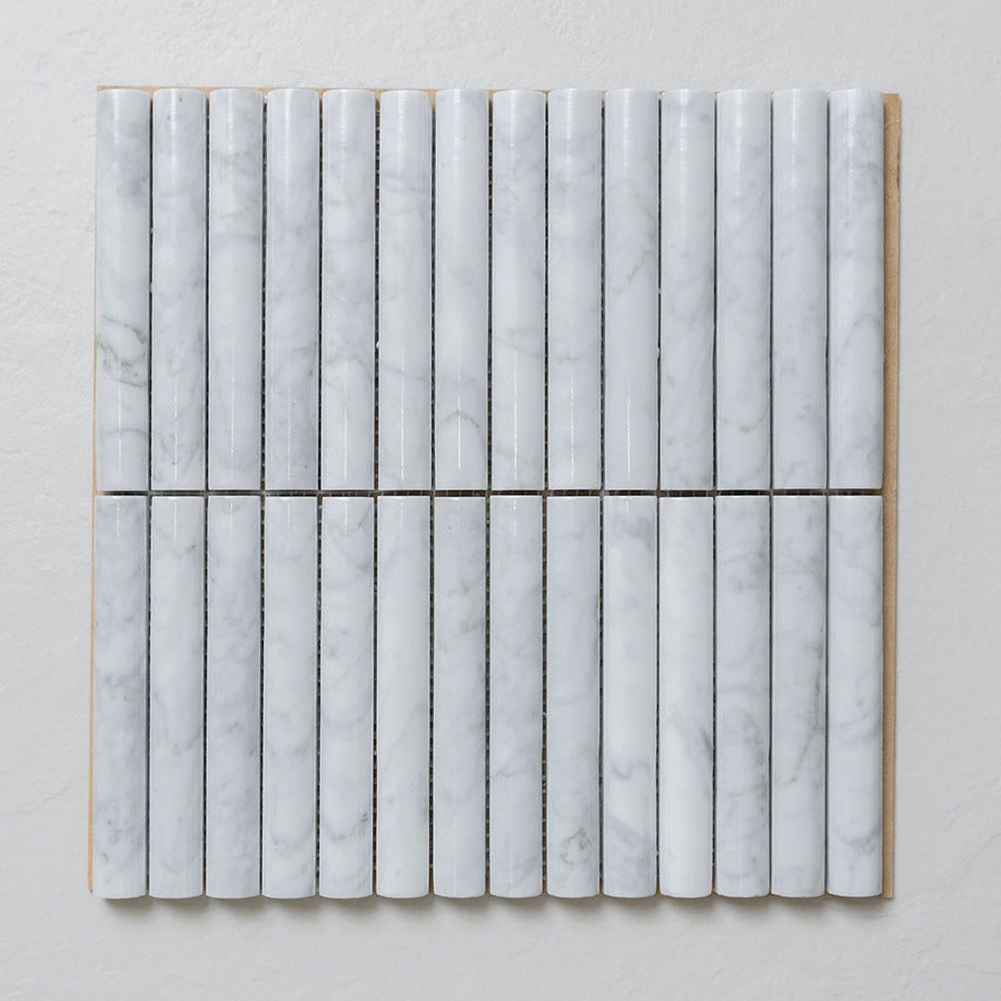 Carrara Marble Honed Mini Flute Mosaic