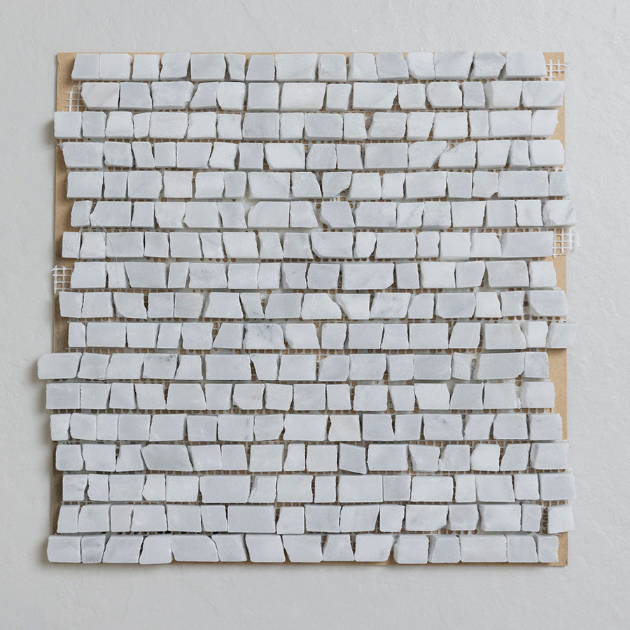 Carrara Marble Random Aztec Mosaic