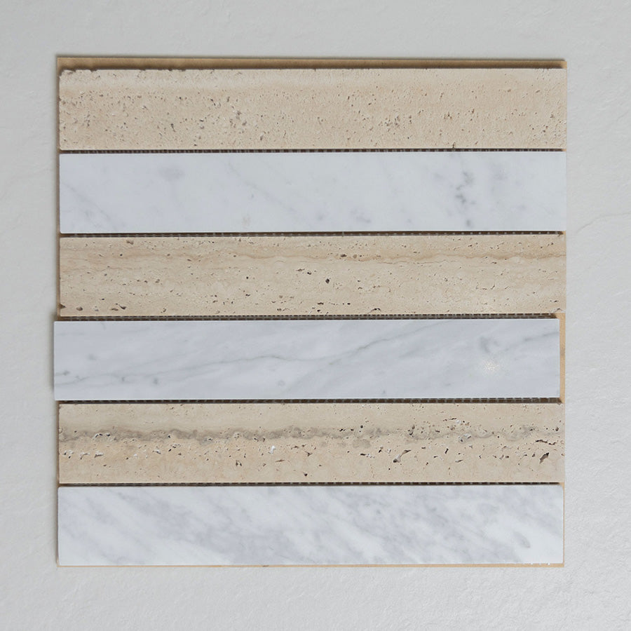 Checker Subway Classico Travertine + Carrara Marble