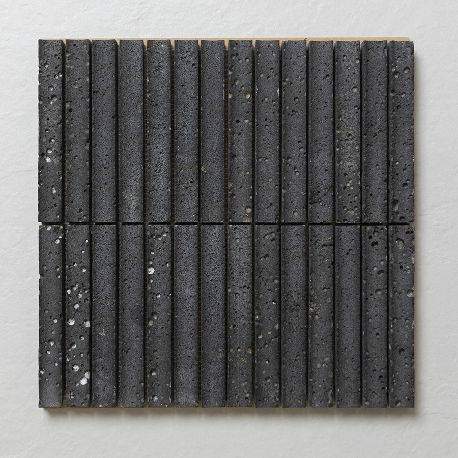 Lava Black Concave Flute Mosaic