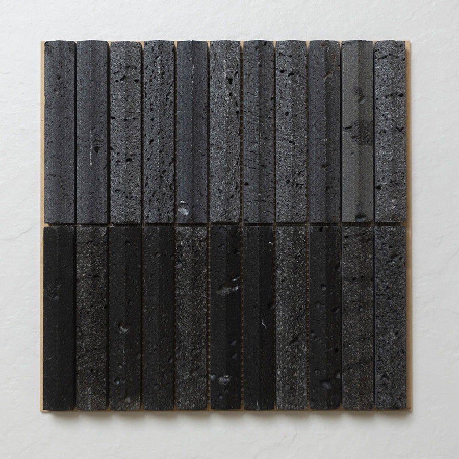 Lava Black Senki Flute Mosaic (half with colour enhancing sealer)