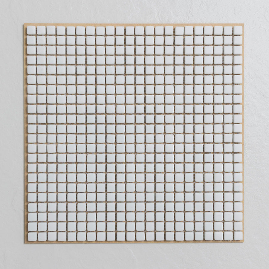 Matt White Square Glass Enamel Mosaic