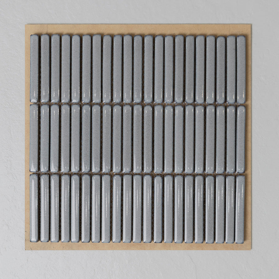 Satin Grey Rounded Edge Finger Mosaic