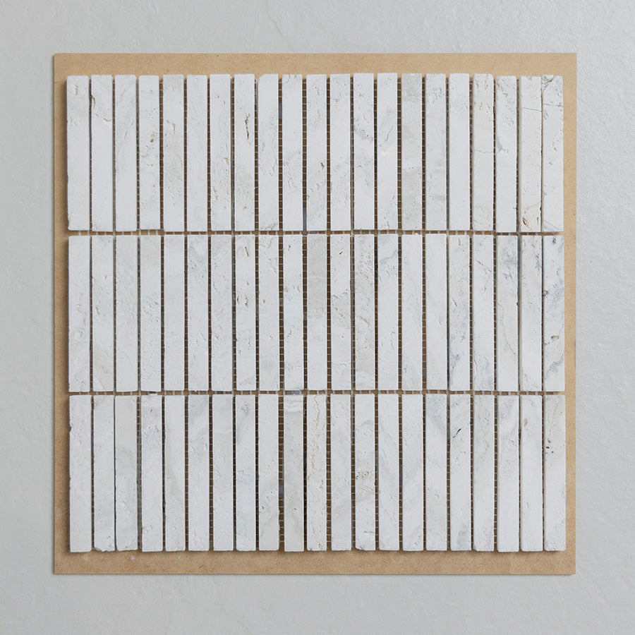 Superwhite Travertine Finger Mosaic