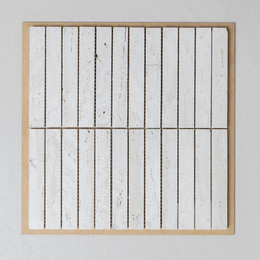 Superwhite Travertine Kit Kat Mosaic