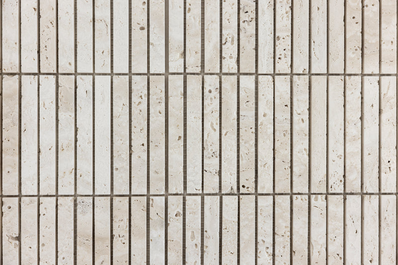 SUPERWHITE TRAVERTINE FINGER MOSAIC
