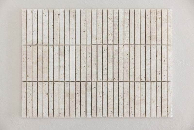 SUPERWHITE TRAVERTINE FINGER MOSAIC