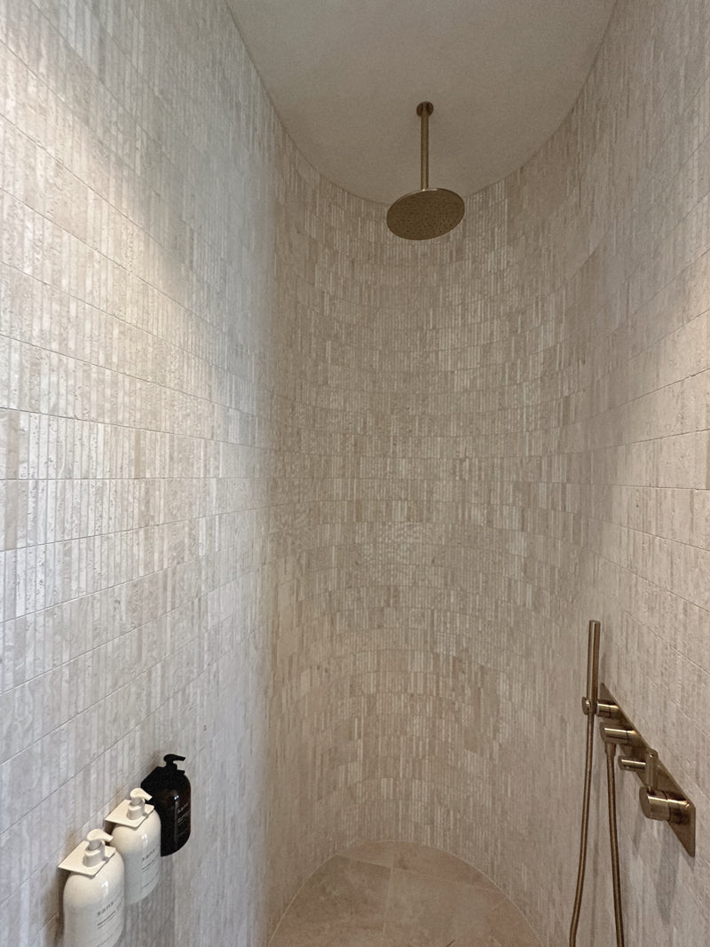 SUPERWHITE TRAVERTINE FINGER MOSAIC