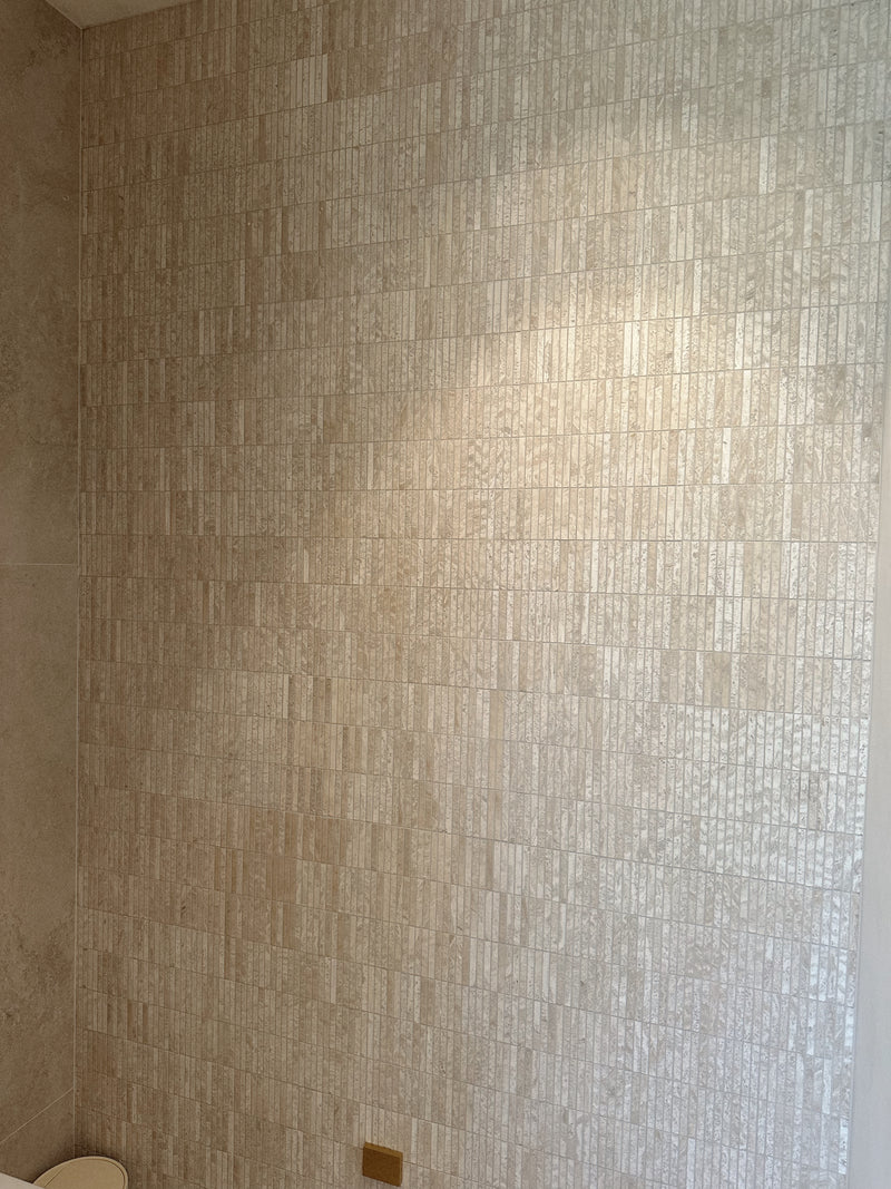 SUPERWHITE TRAVERTINE FINGER MOSAIC