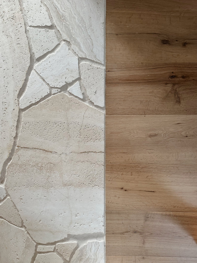 SUPERWHITE TRAVERTINE CRAZY PAVE