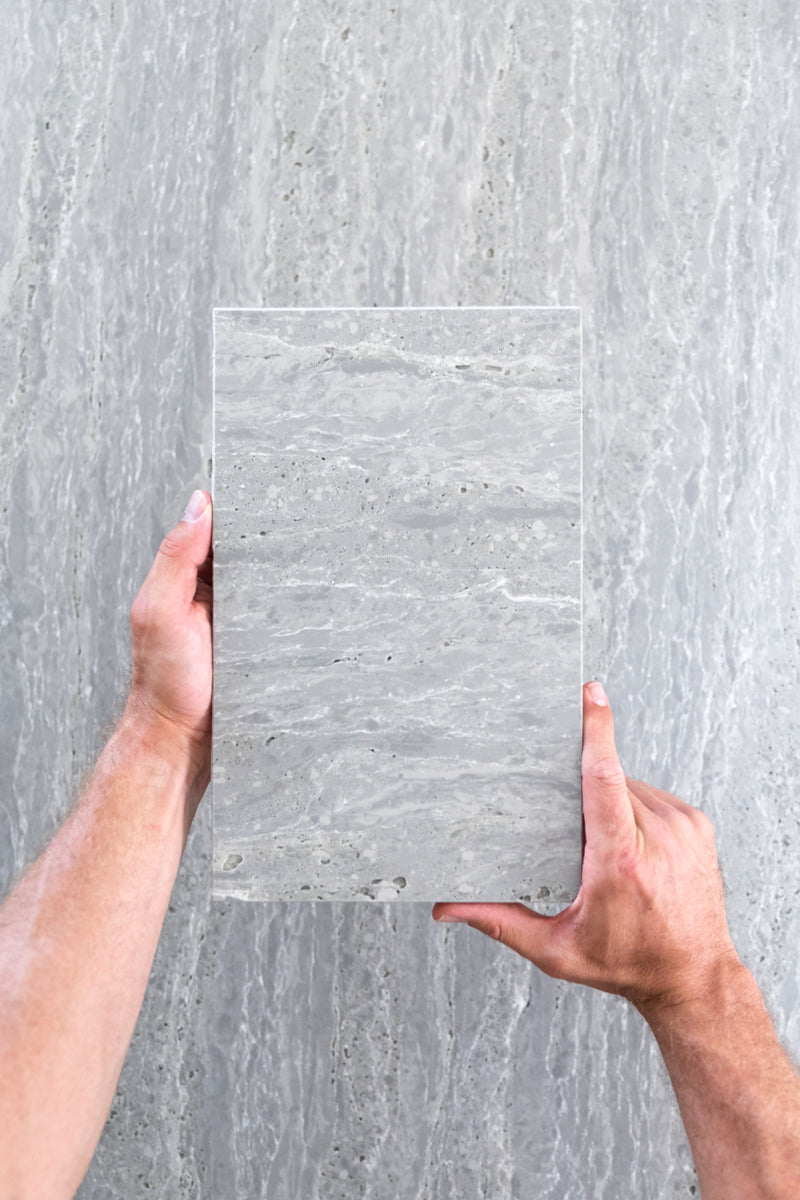 Silver Travertine Hybrid Tile