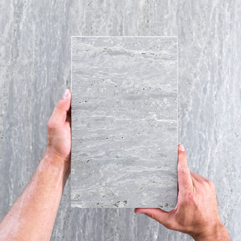 Silver Travertine Hybrid Tile